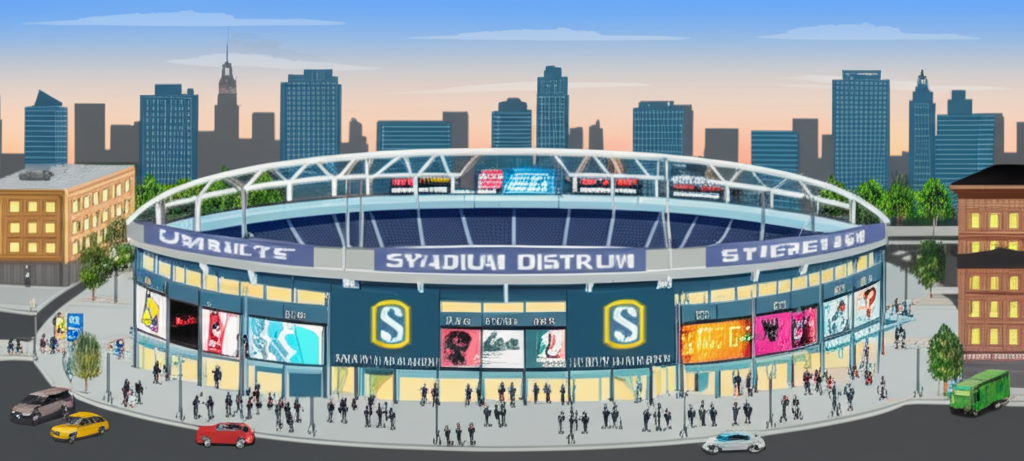 Stadium District Tacoma - view of historic Stadium High School and Commencement Bay